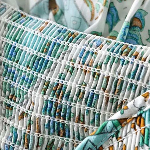 Green/blue/gold two piece co-ord set - Picture 3 of 6